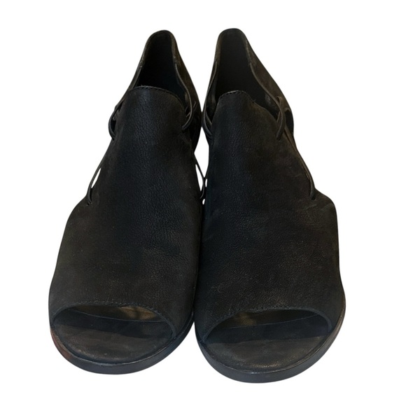 Eileen Fisher Nikki Leather Peep Toe Block Heel Sandals Black Women’s 10 $235 - Picture 3 of 6